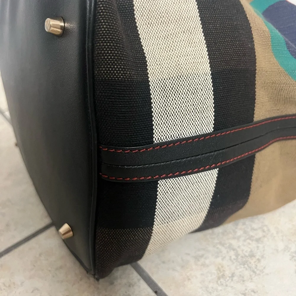 Burberry  Canvas Mega Check Medium Ashby Pop Elements Hobo Handbag - Picture 7 of 14